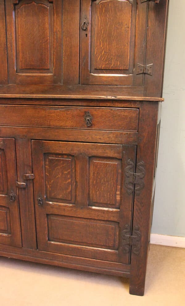 Antique Carved Oak Court Cupboard - Image 7