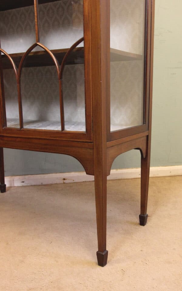 Antique Mahogany Inlaid Display Cabinet - Image 8