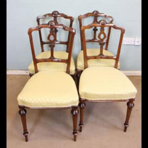 Antique Set of Four Victorian Walnut Dining Chairs