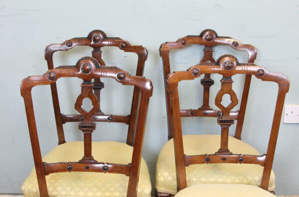 Antique Set of Four Victorian Walnut Dining Chairs Antique Antique Chairs 7