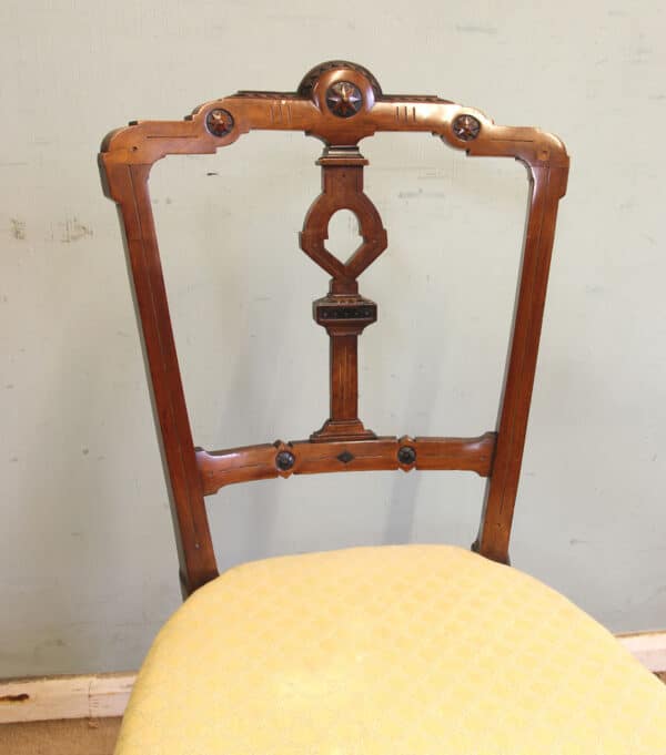 Antique Set of Four Victorian Walnut Dining Chairs - Image 6