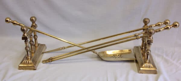 Set Brass Fire Irons. brass Antique Metals 6