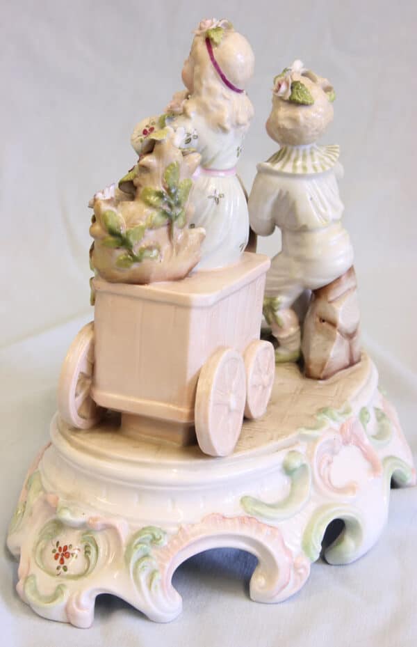 Antique Pair of Early 20th Century Porcelain Figurines of Mother & Children Antique Antique Ceramics 15