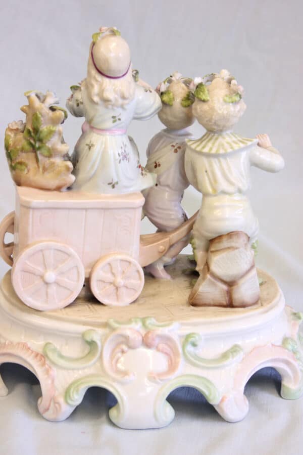 Antique Pair of Early 20th Century Porcelain Figurines of Mother & Children Antique Antique Ceramics 16