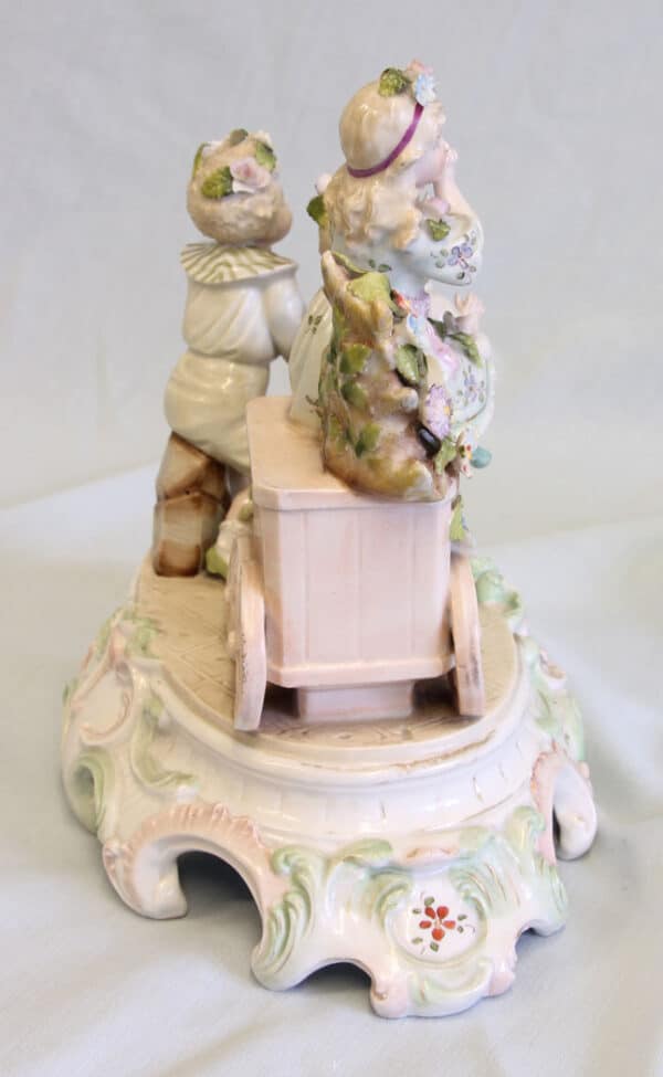 Antique Pair of Early 20th Century Porcelain Figurines of Mother & Children - Image 5