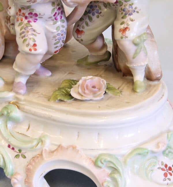 Antique Pair of Early 20th Century Porcelain Figurines of Mother & Children Antique Antique Ceramics 9