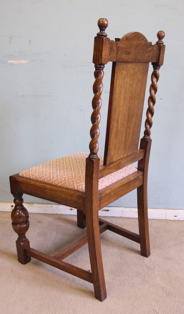 Antique Set of Six Oak Dining Chairs - Image 9