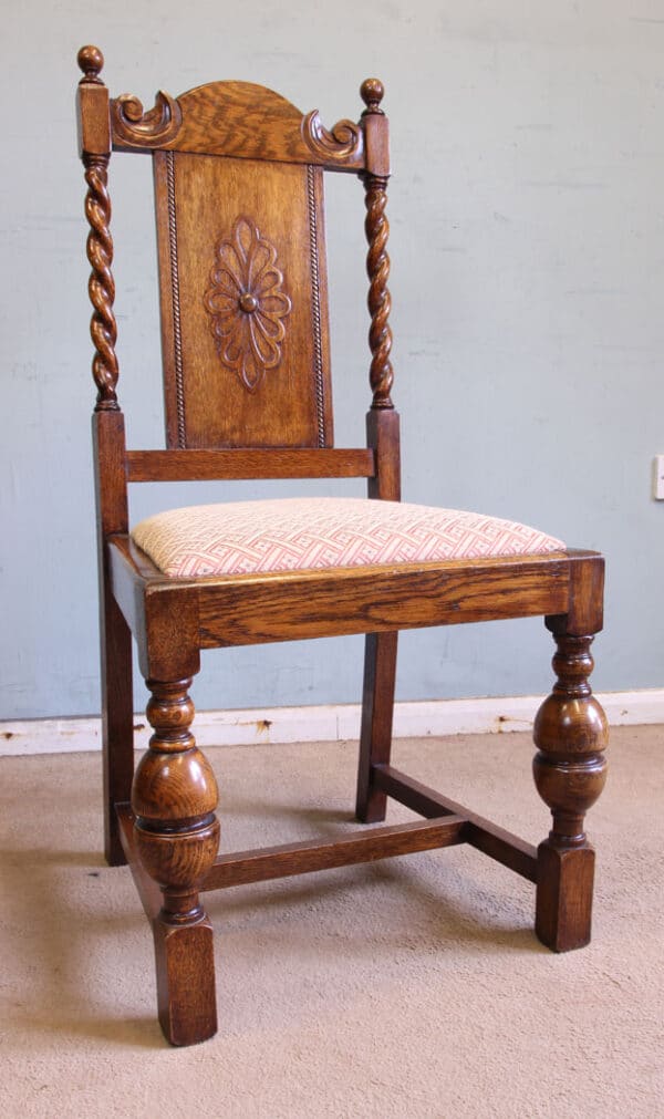Antique Set of Six Oak Dining Chairs - Image 3