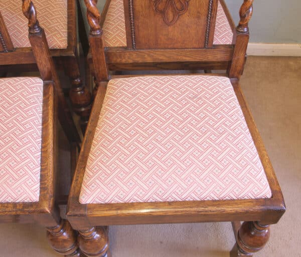 Antique Set of Six Oak Dining Chairs - Image 7