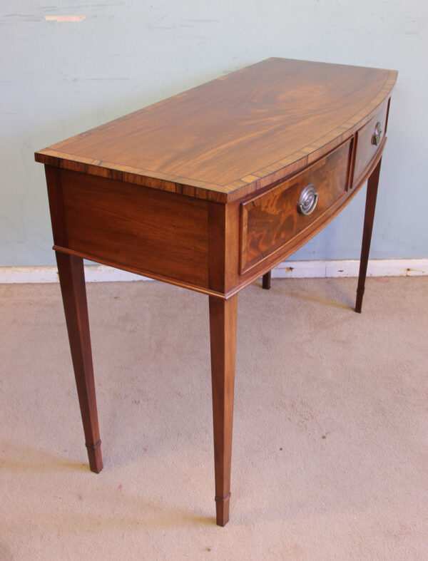 Antique Georgian Style Mahogany Two Drawer Side Table - Image 2