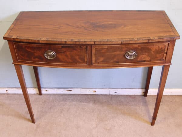 Antique Georgian Style Mahogany Two Drawer Side Table Antique Antique Tables 6