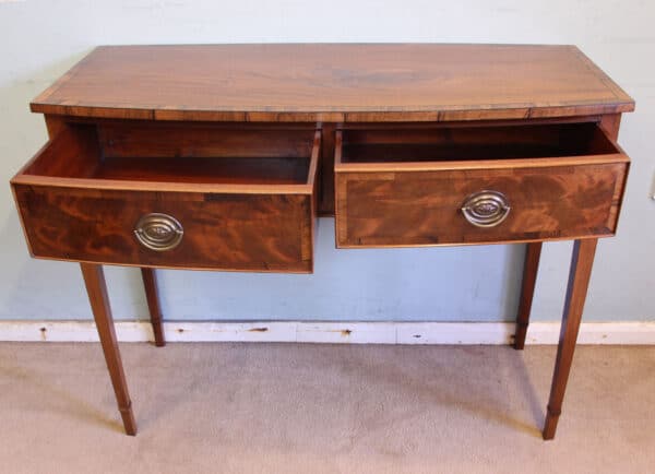 Antique Georgian Style Mahogany Two Drawer Side Table Antique Antique Tables 8