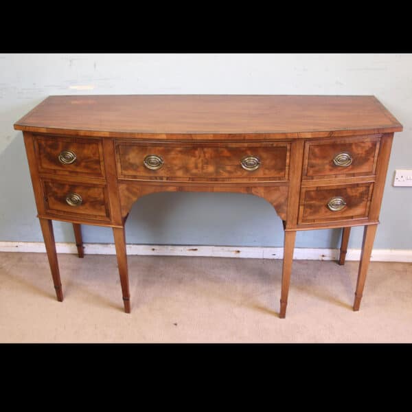 Antique Georgian Style Mahogany Shaped Front Sideboard