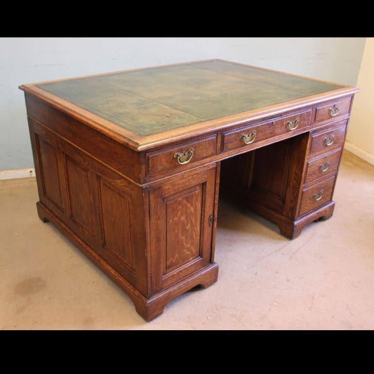 Antique Oak Partners Writing Desk desk Antique Desks Antique Oak Partners Writing Desk