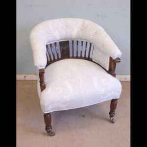 Antique Late Victorian Walnut Tub Chair
