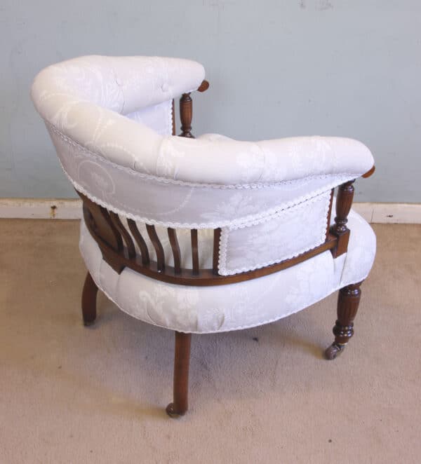Antique Late Victorian Walnut Tub Chair Antique Antique Chairs 6