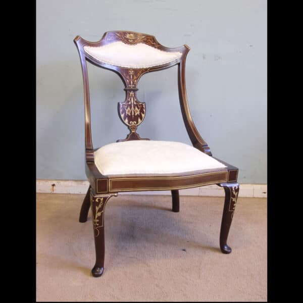 Antique Inlaid Mahogany Occasional Chair