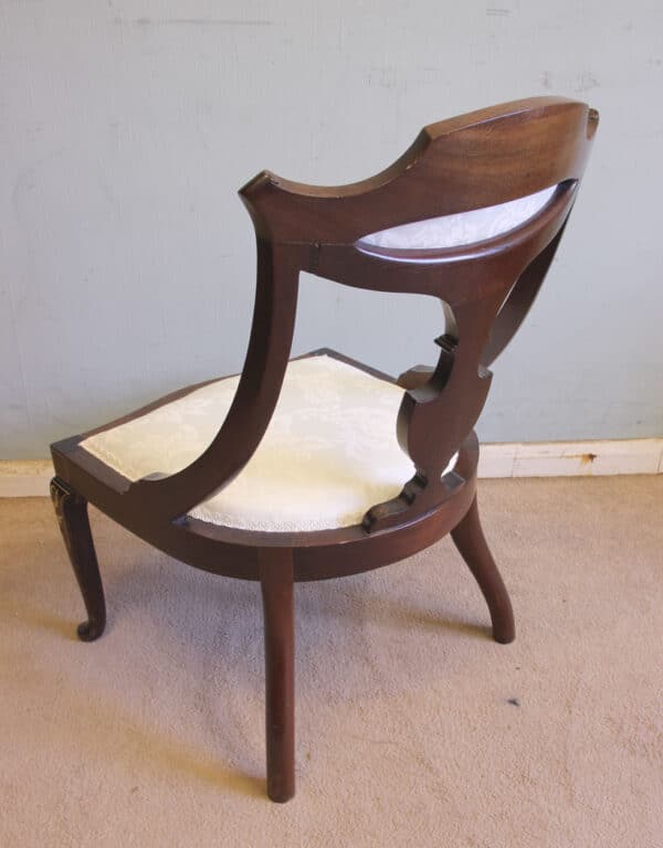 Antique Inlaid Mahogany Occasional Chair - Image 7