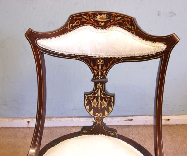Antique Inlaid Mahogany Occasional Chair - Image 2