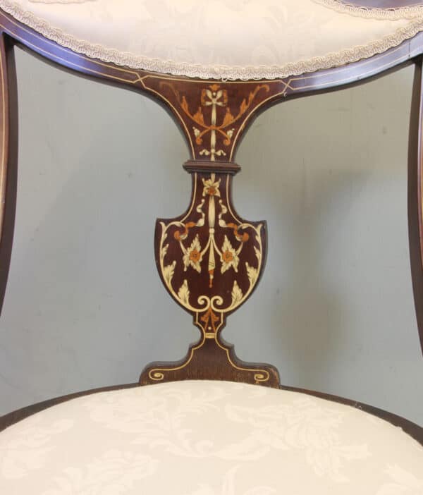Antique Inlaid Mahogany Occasional Chair - Image 5
