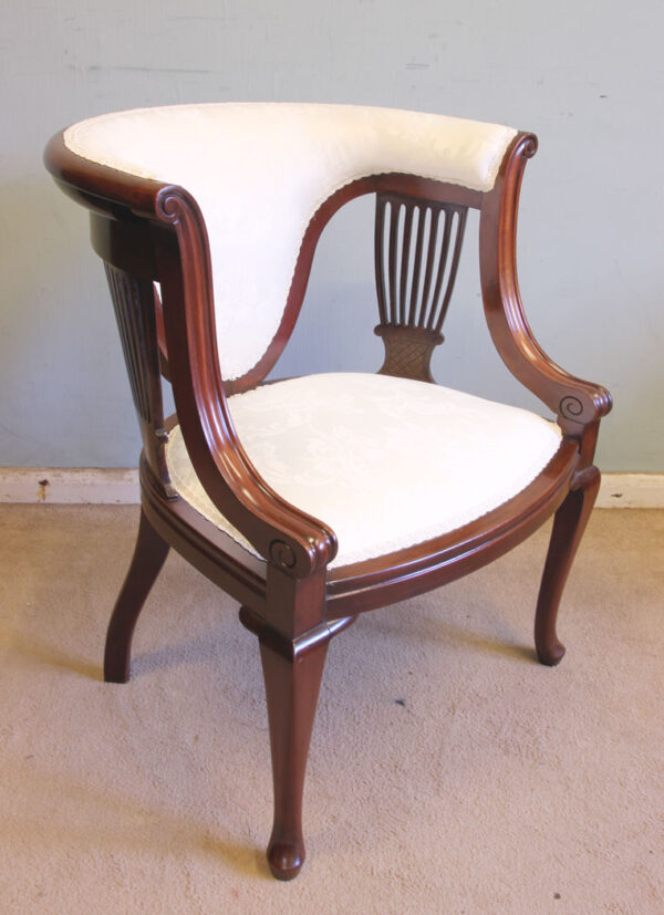 Antique Mahogany Occasional Armchair - Image 3