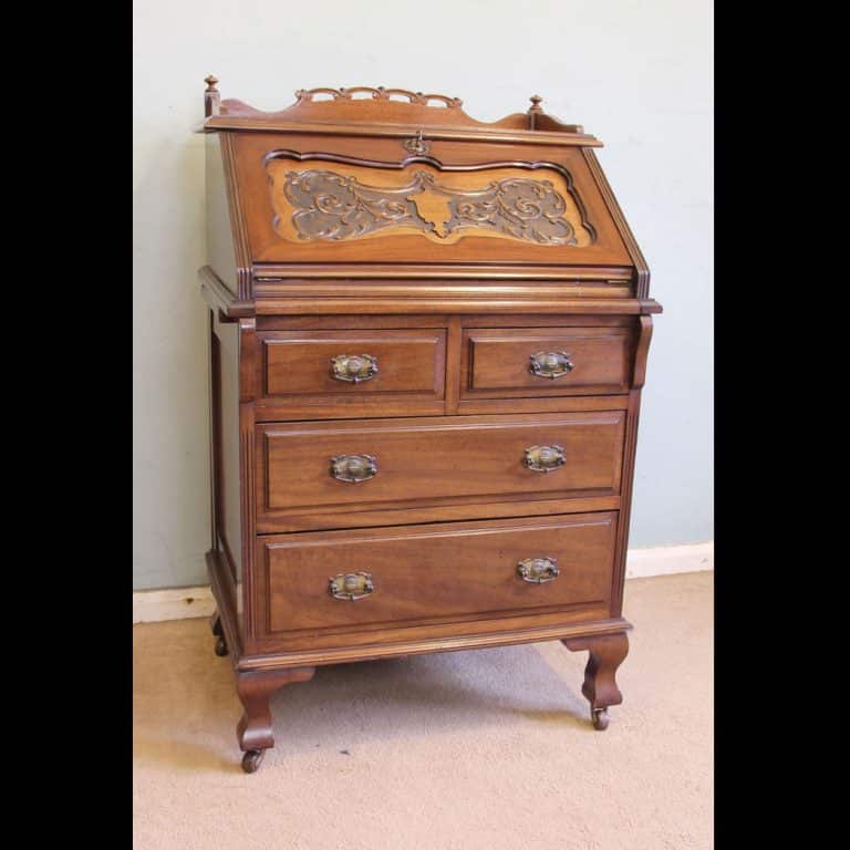 Antique Mahogany Small Bureau Writing Desk BUREAU Antique Desks Antique Mahogany Small Bureau Writing Desk