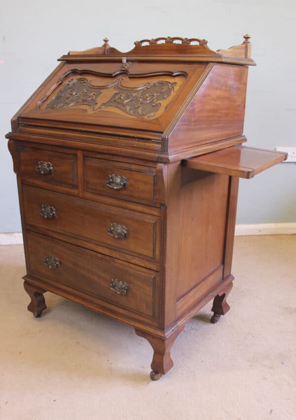 Antique Mahogany Small Bureau Writing Desk - Image 10