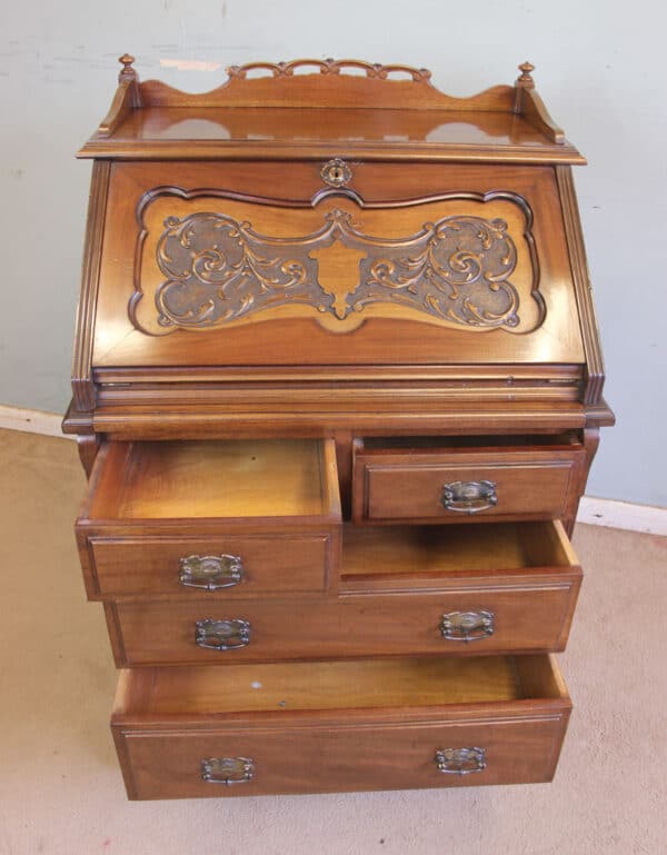 Antique Mahogany Small Bureau Writing Desk - Image 11