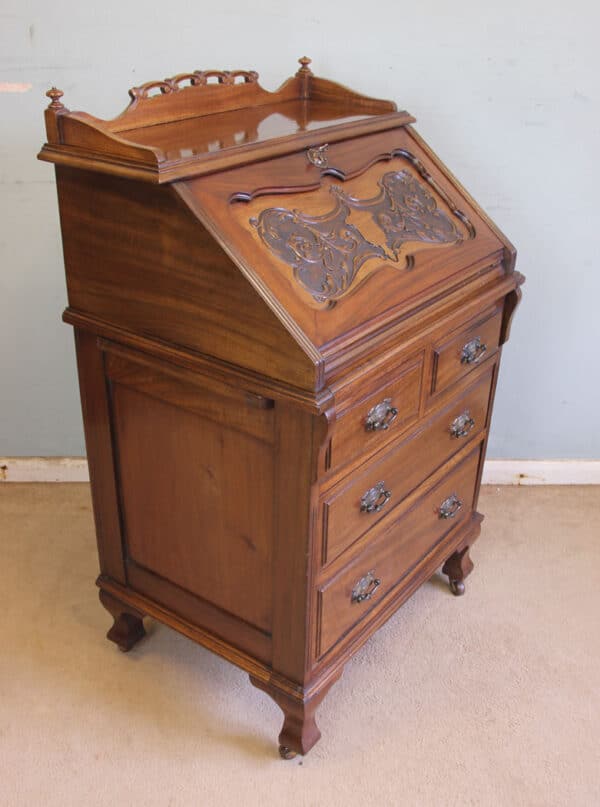 Antique Mahogany Small Bureau Writing Desk BUREAU Antique Desks 4