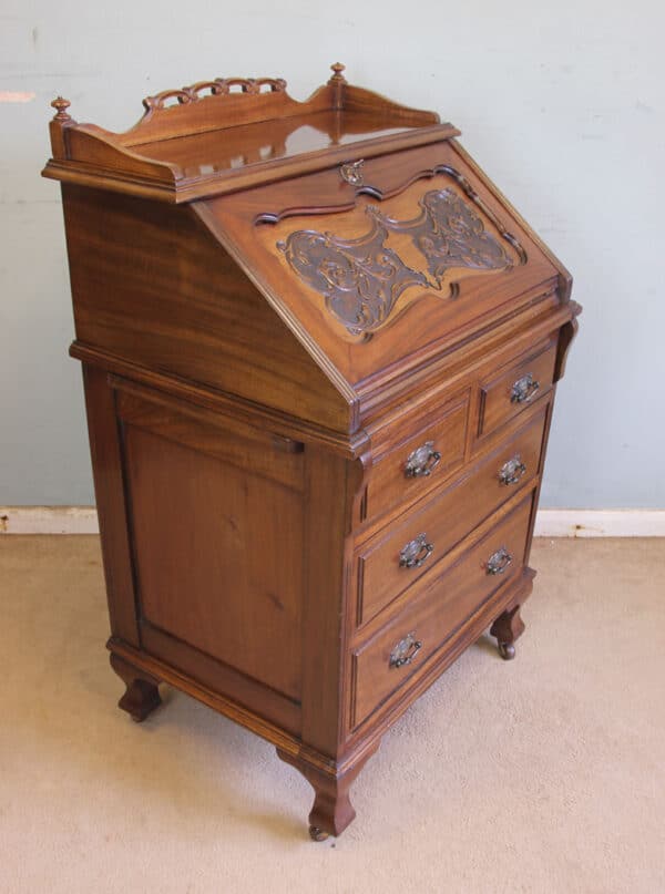 Antique Mahogany Small Bureau Writing Desk - Image 2
