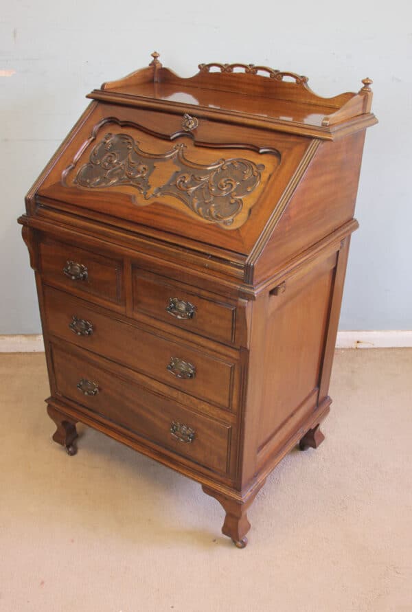 Antique Mahogany Small Bureau Writing Desk BUREAU Antique Desks 6