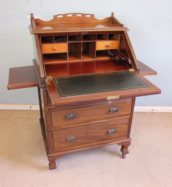 Antique Mahogany Small Bureau Writing Desk - Image 5