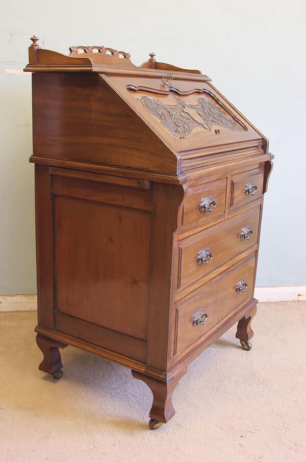 Antique Mahogany Small Bureau Writing Desk - Image 7