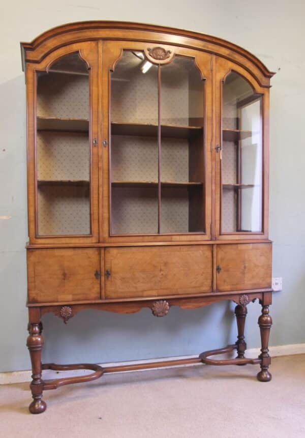 Quality Antique Walnut Display Cabinet - Image 2