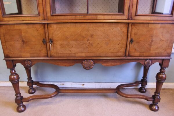 Quality Antique Walnut Display Cabinet - Image 5