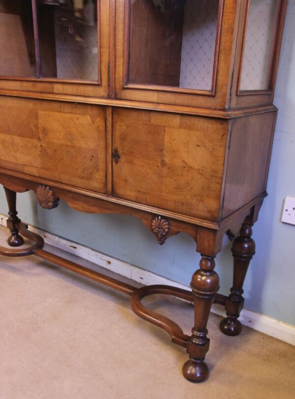 Quality Antique Walnut Display Cabinet - Image 8