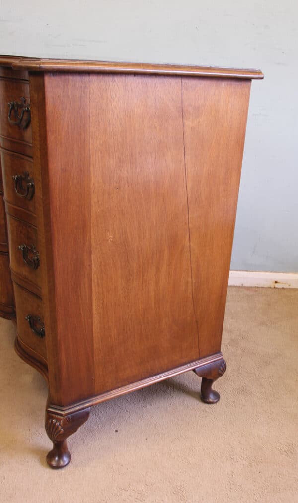 Antique Burr Walnut Serpentine Front Chest of Drawers - Image 11