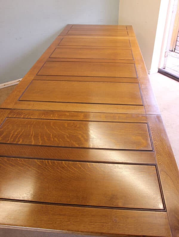 Antique Oak Large Draw Leaf Extending Dining Table - Image 12