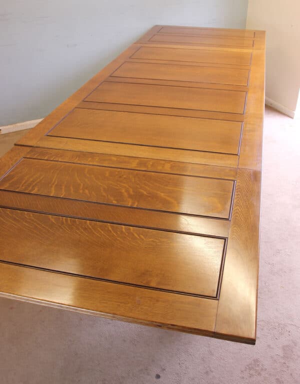 Antique Oak Large Draw Leaf Extending Dining Table - Image 6