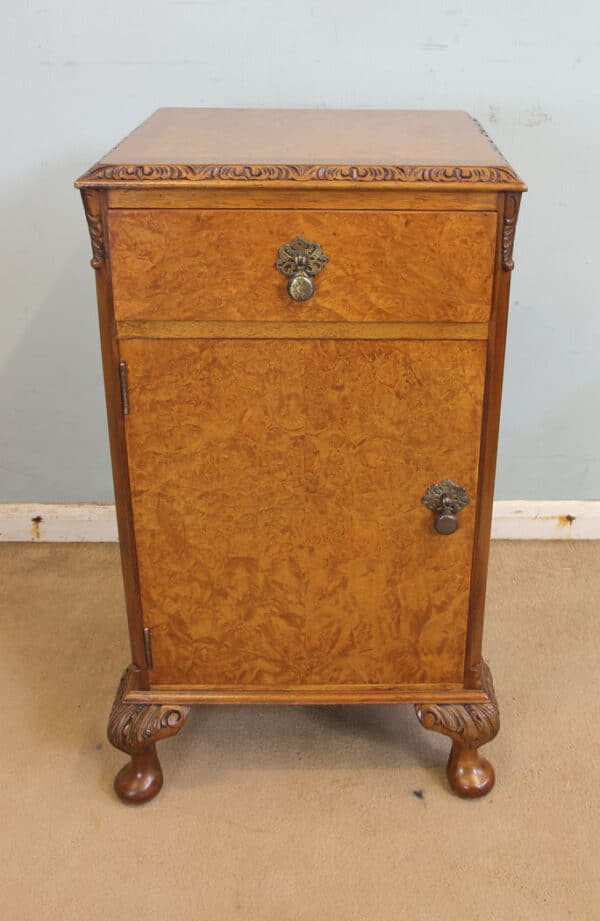 Antique Pair Burr Walnut Bedside Cabinets Antique Antique Cabinets 12