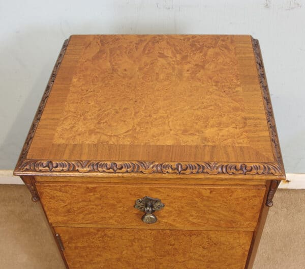 Antique Pair Burr Walnut Bedside Cabinets Antique Antique Cabinets 7