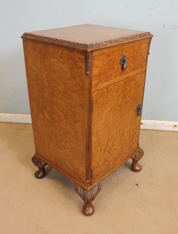 Antique Pair Burr Walnut Bedside Cabinets Antique Antique Cabinets 9