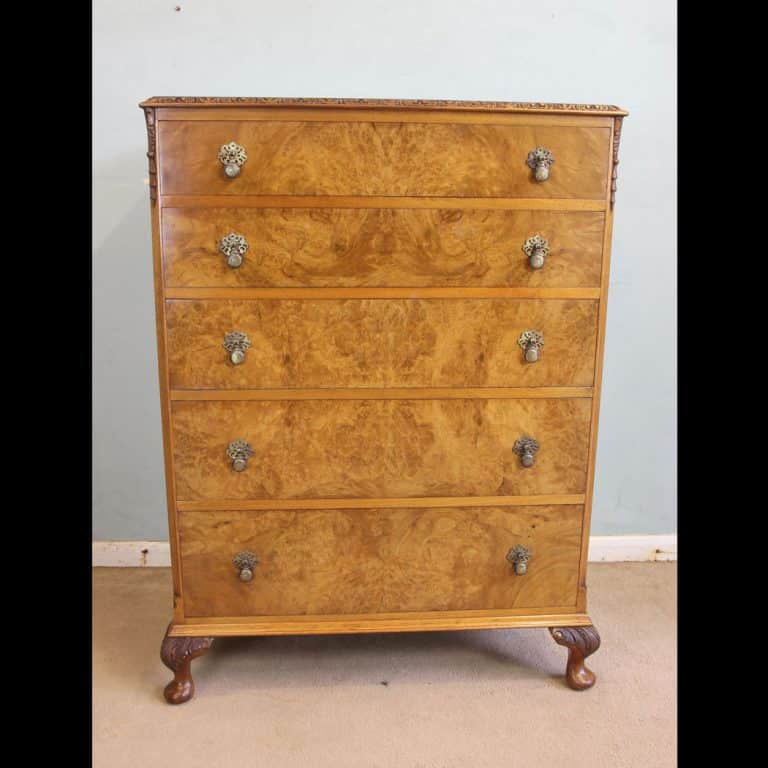Antique Burr Walnut Chest of Drawers Burr, Walnut, Antique Chest Of Drawers Antique Burr Walnut Chest of Drawers