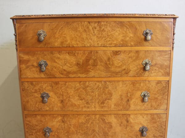 Antique Burr Walnut Chest of Drawers - Image 12