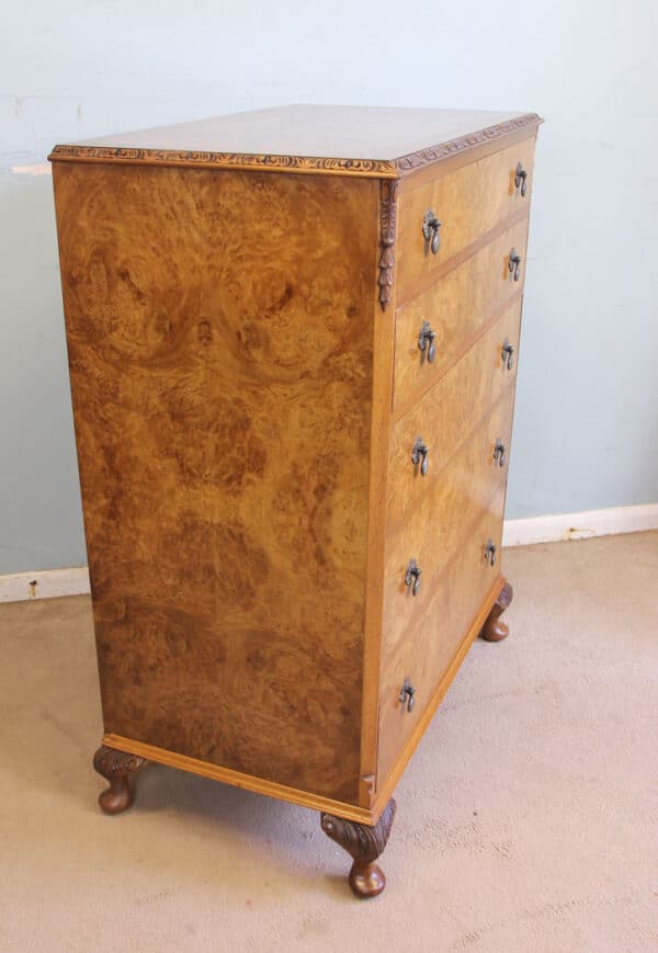 Antique Burr Walnut Chest of Drawers Burr, Walnut, Antique Chest Of Drawers 5