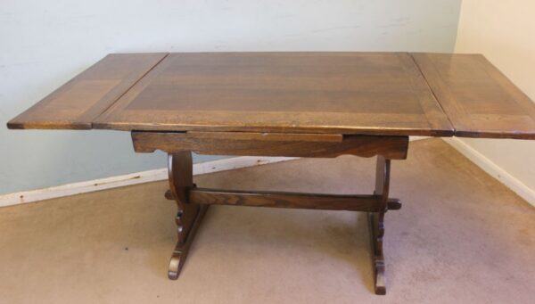 Antique Refectory Oak Draw Leaf Dining Table - Image 10