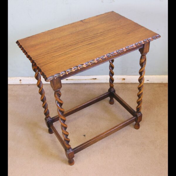 Antique Oak Barley Twist Occasional Table