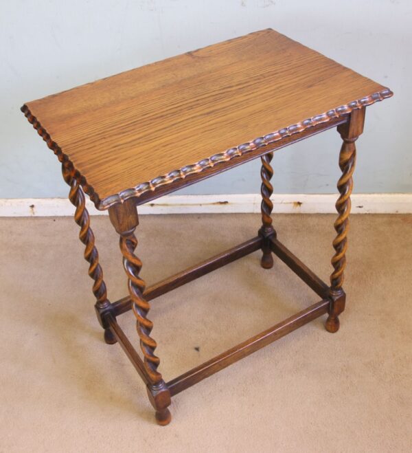Antique Oak Barley Twist Occasional Table - Image 2