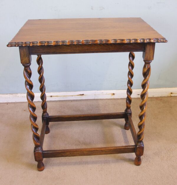 Antique Oak Barley Twist Occasional Table - Image 3
