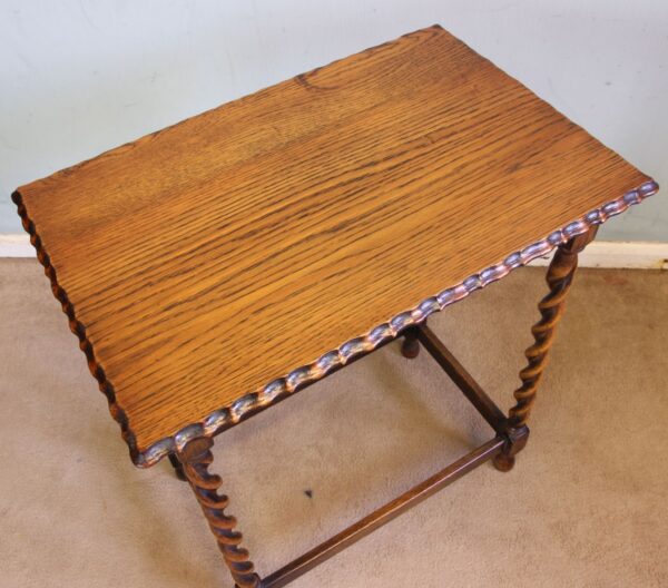 Antique Oak Barley Twist Occasional Table occasional table Antique Tables 6